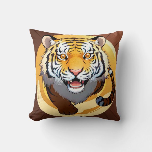 kühne Abstrakte Tiger-Illustration Kissen (Vorderseite)
