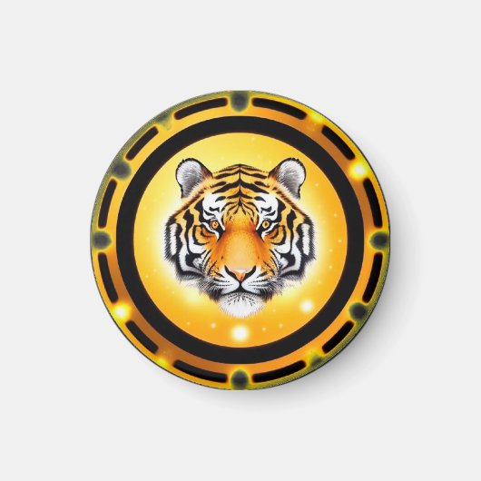 kühne Abstrakte Tiger-Illustration Magnet (Vorne)