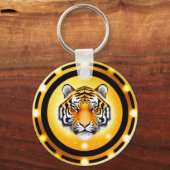 kühne Abstrakte Tiger-Illustration Schlüsselanhänger (Rückseite)