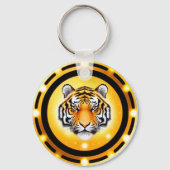 kühne Abstrakte Tiger-Illustration Schlüsselanhänger (Rückseite)