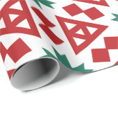 kühne Abstrakte Weihnachtsbaumen und Kranz Geschenkpapier (Rolleneckpunkt)