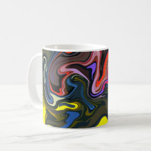Kühne Abstrakte Wirbel mit erdigen und lebhaften T Kaffeetasse