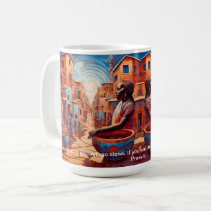 kühne afrikanische Abstrakt Art African Sprichwört Kaffeetasse