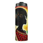 kühne afrikanische Silhouette Art Design Thermosbecher (Vorderseite)