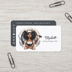 Kühne Afro-Glam-Crafting-Geschäftsmarke Visitenkarte