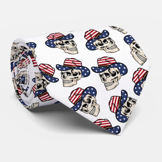 kühne American Cowboy Skull Krawatte (Gerollt)