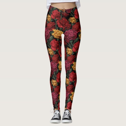 Kühne Anemonen Funkeln Workout Leggings (Vorderseite)
