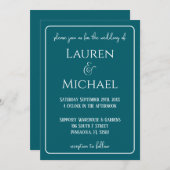 kühne Aquamarine Hochzeit Einladung (Vorne/Hinten)