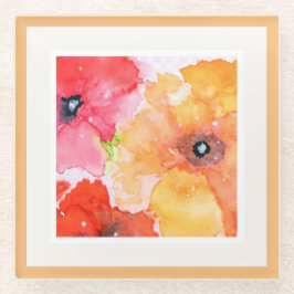 Kühne Aquarellblumen Party Napkins Luncheon Größe Glasuntersetzer