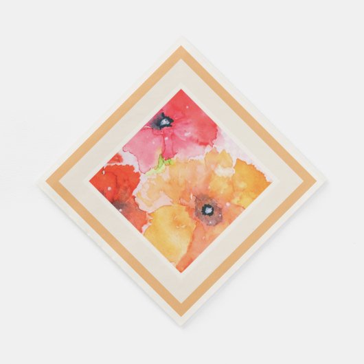 Kühne Aquarellblumen Party Napkins Luncheon Größe Serviette (Ecke)