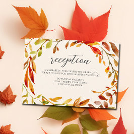 kühne Aquarellfarben Herbst lässt Hochzeitsempfang Begleitkarte