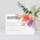 Kühne Aquarellfarben Wildblumen PINK Hochzeit Empf Einladung (Stehend Vorderseite)