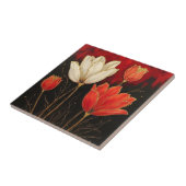 Kühne Art Deco Tulpen Fliese (Seite)