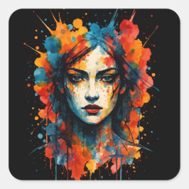 Kühne Ausdrücke: Kunst in Bewegung Quadratischer Aufkleber