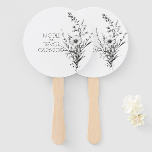 kühne B&W-Wildblumen Fächer (Vorne und Hinten)