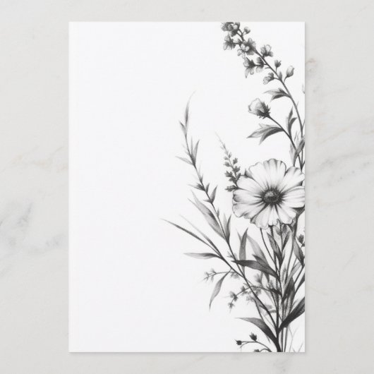 kühne B&W-Wildblumen Menükarte (Rückseite)