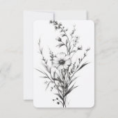 Kühne B&W Wildblumen RSVP Karte (Rückseite)