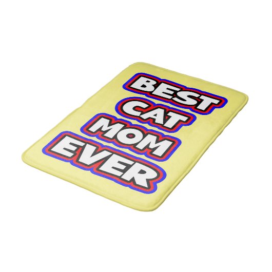 Kühne Best Cat Mama je Spaß Typografie Badematte (Schrägansicht)