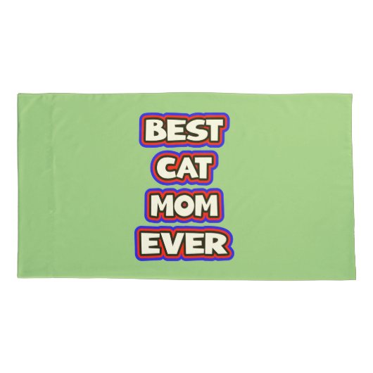 Kühne Best Cat Mama je Spaß Typografie Kissenbezug (Rückseite-Links)