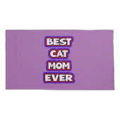 Kühne Best Cat Mama je Spaß Typografie Kissenbezug (Rückseite-Links)