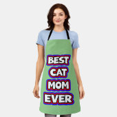 Kühne Best Cat Mama je Spaß Typografie Schürze (Getragen)