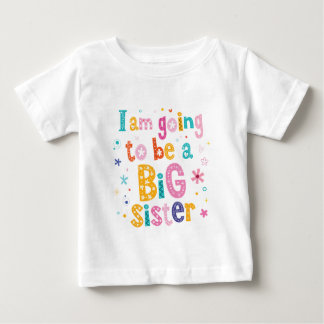 kühne Big Sister farbenfrohe Sibling Reveal Ankünd Baby T-shirt