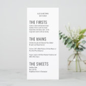 kühne Big Typografy Schwarz-weiß Moderne Hochzeit Menükarte (Stehend Vorderseite)