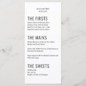 kühne Big Typografy Schwarz-weiß Moderne Hochzeit Menükarte (Vorderseite)