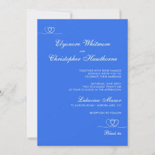 Kühne Blaue Moderne Schicke Mix-and-Match-Hochzeit Einladung
