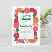 Kühne Bloms Baby Dusche Einladung (Stehend Vorderseite)