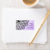 Kühne Blume auf Lila Rücksendeadressen-Aufklebern. Adressaufkleber (Insitu)