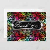 Kühne Blume Muster Mode Juwelen Danke Postkarte (Vorne/Hinten)