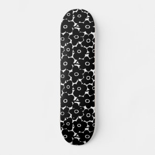 Kühne Blume - Schwarz auf Weiß Skateboard