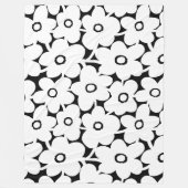 Kühne Blume - Weiß auf Schwarz Fleecedecke (Vorderseite)