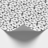 Kühne Blume - Weiß auf Schwarz Geschenkpapier (Ecke)