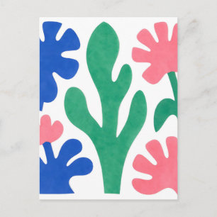 Kühne Blumenausschnitte im Stil von Matisse Postkarte