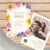 Kühne Blumenblüte Elegante Wildblume Hochzeit Einladung