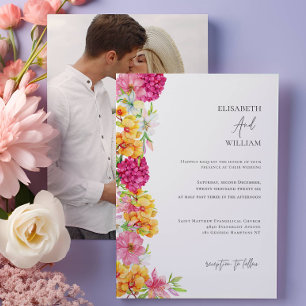 kühne Blumenblüten Foto Einladung Hochzeit