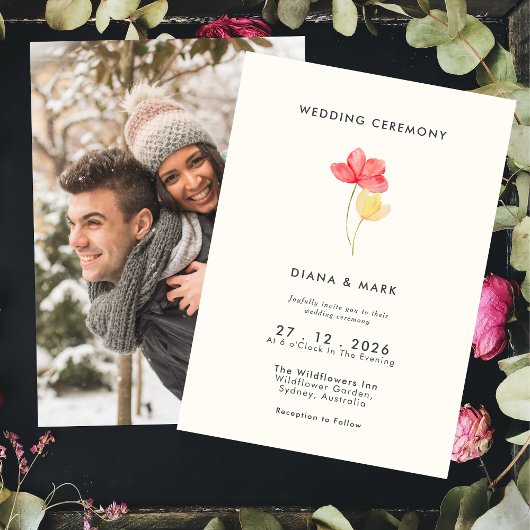 Kühne Blumenblüten Hochzeitseinladungen Einladung
