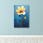 Kühne Blumenkunst mit Abstrakter Blume Leinwanddruck (Insitu (Holzboden))