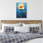 Kühne Blumenkunst mit Abstrakter Blume Leinwanddruck (Insitu (Schlafzimmer))