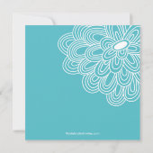 Kühne Blümturquoise Brautdusche Einladung (Rückseite)