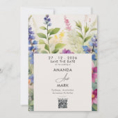 Kühne Bohemische farbige Wildblume Save the Date Einladung (Vorderseite)