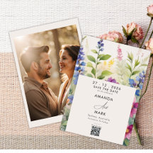 Kühne Bohemische farbige Wildblume Save the Date