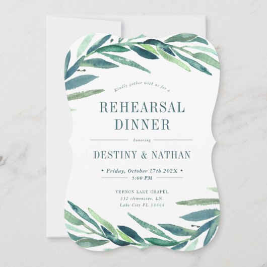 kühne botanische Wrap | Abendessen Probe Einladung (Vorderseite)