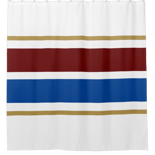 kühne, breite, tiefe rote Marinebänder auf Weiß Duschvorhang (Vorderseite)