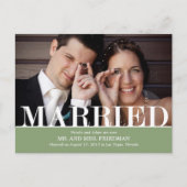 kühne Briefe verkünden die Hochzeit Ankündigungspostkarte (Vorderseite)