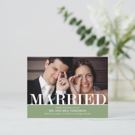 kühne Briefe verkünden die Hochzeit Ankündigungspostkarte (Stehend Vorderseite)