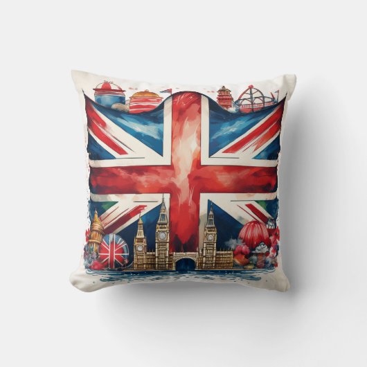 Kühne Britische Union Jack Design Cushion Kissen (Vorderseite)
