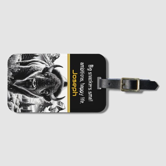 kühne Buffalo gegen Berge Gepäckanhänger (Vorderseite (Horizontal))